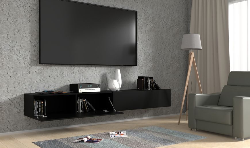 Тумба під телевізор з матовим фасадом Bingo 120 чорна Bim Furniture BIM0411 фото - bimfurniture.com.ua