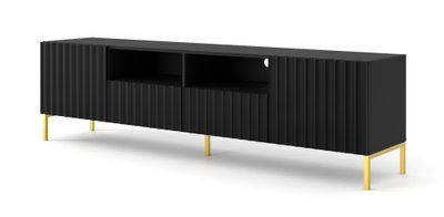 Тумба ТВ на ніжках з нішею WAVE 2D2S 200 чорна Bim Furniture BIM0183 фото - bimfurniture.com.ua