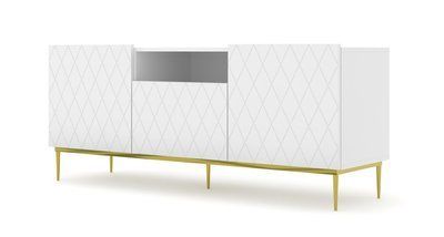 Тумба трехдверная с открытой полкой Diuna 2D1K 145 белый Bim Furniture BIM0042 фото - bimfurniture.com.ua