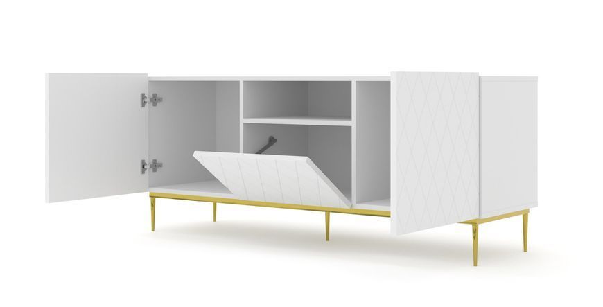Тумба трьохдверна з відкритою полицею Diuna 2D1K 145 білий Bim Furniture BIM0042 фото - bimfurniture.com.ua