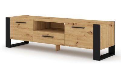 Тумба TV трехдверная Nuka 160 дуб артизан Bim Furniture BIM0192 фото - bimfurniture.com.ua