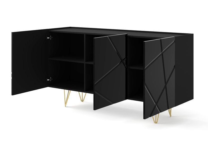 Комод у вітальню Space 160 3D чорний Bim Furniture BIM0504 фото - bimfurniture.com.ua