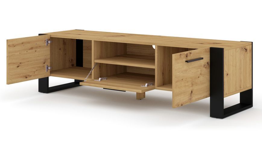 Тумба TV трехдверная Nuka 160 дуб артизан Bim Furniture BIM0192 фото - bimfurniture.com.ua