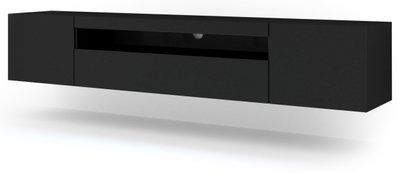 Тумба под телевизор в гостиную Aura 200 черная Bim Furniture BIM0386 фото - bimfurniture.com.ua