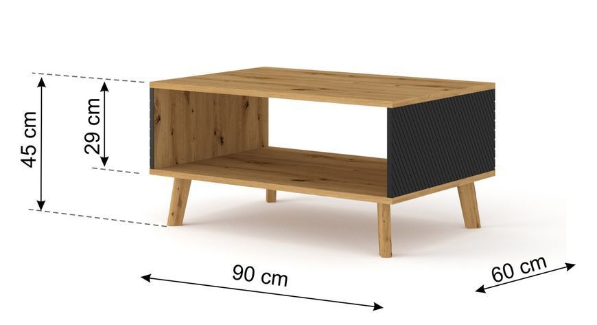 Журнальный стол Luxi 90 дуб артизан Bim Furniture BIM0456 фото - bimfurniture.com.ua