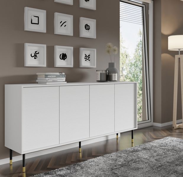 Комод четырехдверный на ножках Sherwood 4D 180 белый Bim Furniture BIM0099 фото - bimfurniture.com.ua